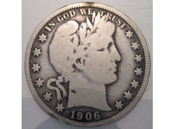 1906 Authentic BARBER Half Dollar $.50 United States