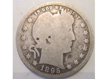 1895 Authentic BARBER Quarter $.25 United States