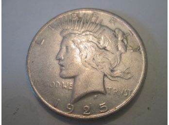 1925-S Authentic PEACE SILVER DOLLAR $1.00 United States
