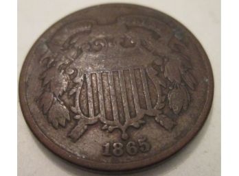 1865 Authentic SHIELD TWO CENT $.02 United States