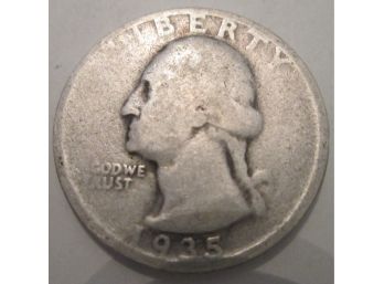 1935-D Authentic WASHINGTON Quarter $.25 United States