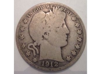1912-D Authentic BARBER Half Dollar $.50 United States