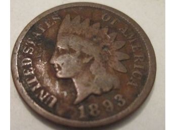 1893 Authentic INDIAN HEAD CENT $.01 United States