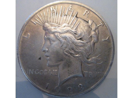 1923 Authentic PEACE SILVER DOLLAR $1.00 United States