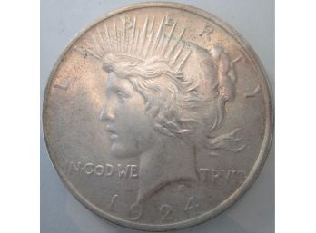 1924 Authentic PEACE SILVER DOLLAR $1.00 United States