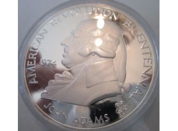 1974 Authentic JOHN ADAMS BICENTENNIAL COMMEMORATIVE SILVER Coin United States