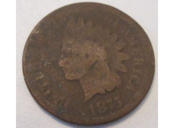 1875 Authentic INDIAN HEAD CENT $.01 United States