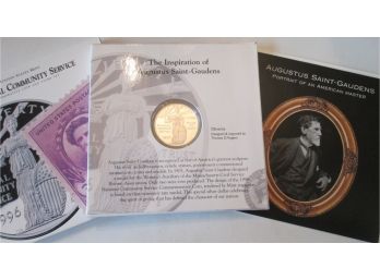 1996S Authentic AUGUSTUS SAINT-GAUDENS COMMEMORATIVE SILVER $1 DOLLAR Coin United States