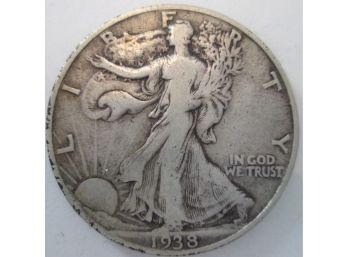 1938 Authentic WALKING LIBERTY Half Dollar $.50 United States