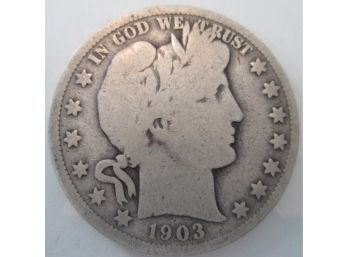 1903 S Authentic BARBER Half Dollar $.50 United States