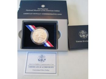 2007D Authentic SMITHSONIAN BUFFALO COMMEMORATIVE SILVER Dollar $1.00 United States