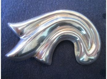 Vintage MEXICAN Large WAVESTERLING SILVER BROOCH PIN, STERLING