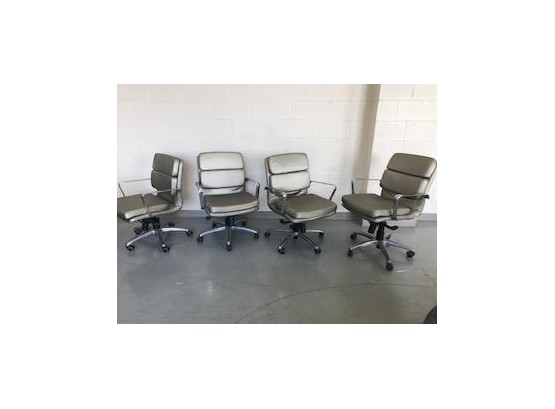 EAMES STYLE SOFT PAD CONTEMPORARY  MANAGEMENT CHAIRS-FOUR PIECE COLLECTION
