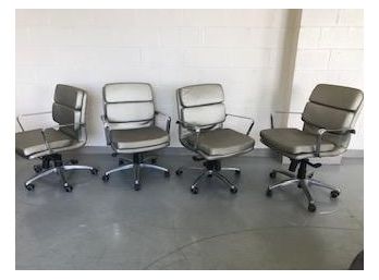 EAMES STYLE SOFT PAD CONTEMPORARY  MANAGEMENT CHAIRS-FOUR PIECE COLLECTION