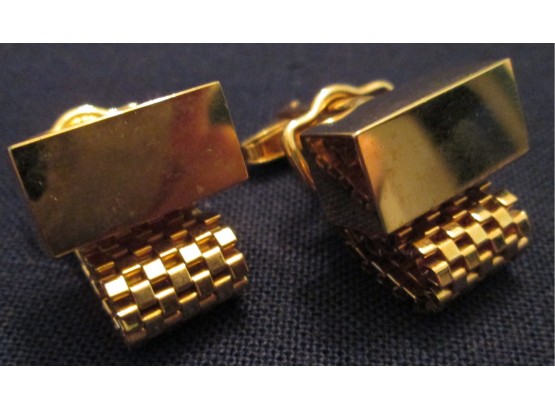 SET Of 2! Vintage SIGNED FOSTER CUFF LINKS, GOLD Tone