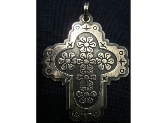 VINTAGE BOHO Stylized CROSS, STERLING .925 SILVER, Made In MEXICO