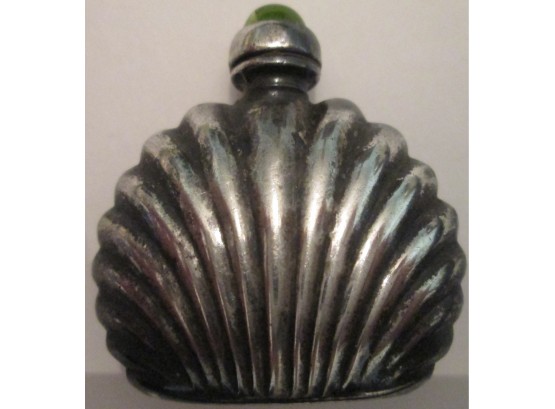 Vintage PERFUME BOTTLE, STERLING .925 SILVER, Inset CABACHON Stone