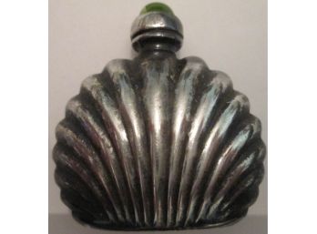 Vintage PERFUME BOTTLE, STERLING .925 SILVER, Inset CABACHON Stone