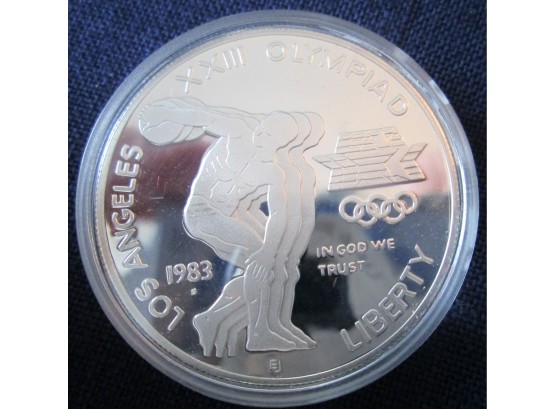 1983S Authentic XXIII OLYMPIC COMMEMORATIVE SILVER DOLLAR $1.00 Coin United States