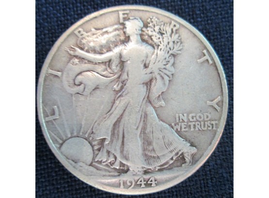 1944D Authentic WALKING LIBERTY SILVER Half Dollar $.50 United States