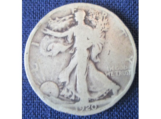 1920D Authentic WALKING LIBERTY SILVER Half Dollar $.50 United States