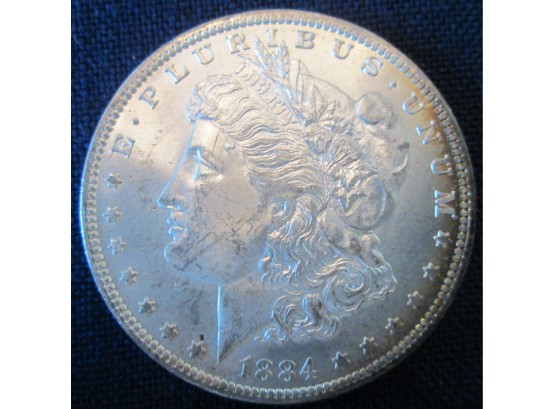 1884O Authentic MORGAN SILVER DOLLAR $1.00 United States, BRILLAINT UNCIRCULATED