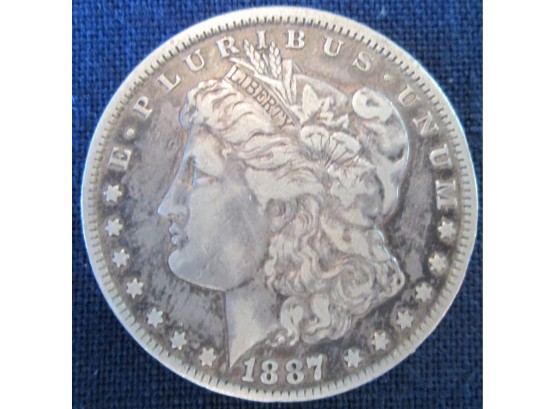 1887O Authentic MORGAN SILVER DOLLAR $1.00 United States