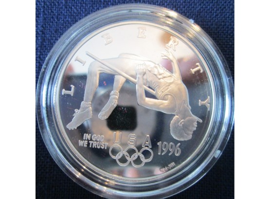 1996P Authentic XXVI OLYMPIC COMMEMORATIVE SILVER DOLLAR $1.00 Coin United States