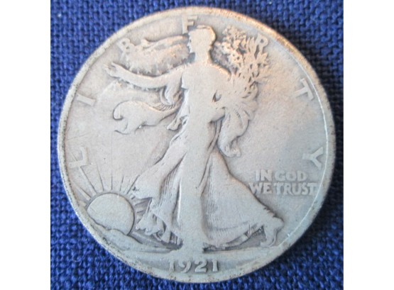 1921S Authentic WALKING LIBERTY SILVER Half Dollar $.50 United States