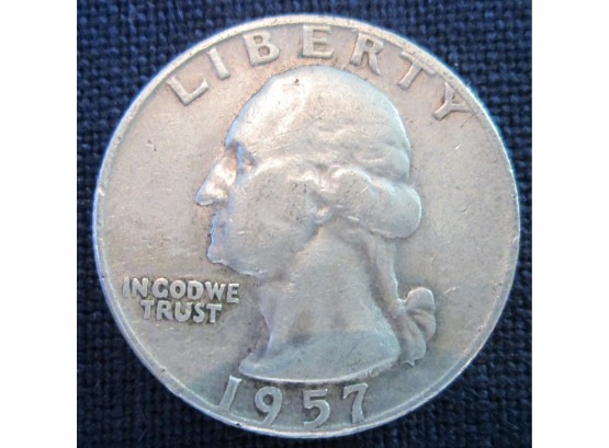 1957D DENVER Authentic WASHINGTON Quarter SILVER $.25 United States