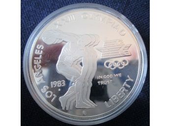 1983S Authentic XXIII OLYMPIC COMMEMORATIVE SILVER DOLLAR $1.00 Coin United States