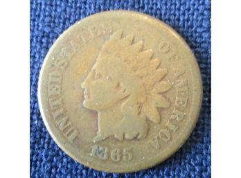 1865P Authentic INDIAN HEAD CENT $.01 United States