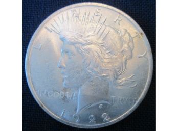 1922P Authentic PEACE SILVER DOLLAR $1.00 United States BRILLIANT UNCIRCULATED