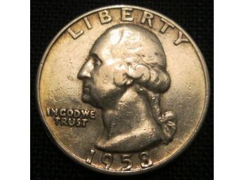 1958D DENVER Authentic WASHINGTON Quarter SILVER $.25 United States