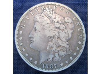 1887P Authentic MORGAN SILVER DOLLAR $1.00 United States