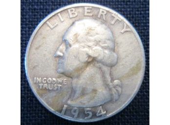 1954S Authentic WASHINGTON Quarter SILVER $.25 United States