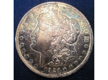1921S Authentic MORGAN SILVER DOLLAR $1.00 GOLD PLATED United States