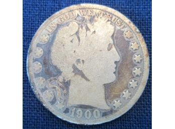 1900P Authentic BARBER SILVER Half Dollar $.50 United States