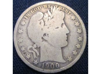 1900O Authentic BARBER SILVER Half Dollar $.50 United States