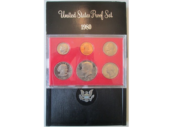 SET 6 COINS! 1980S Authentic PROOF SET Uncirculated United States
