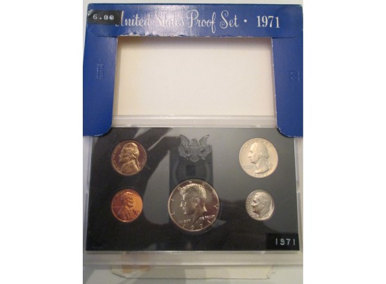 SET 5 COINS! 1971S Authentic PROOF SET Uncirculated United States