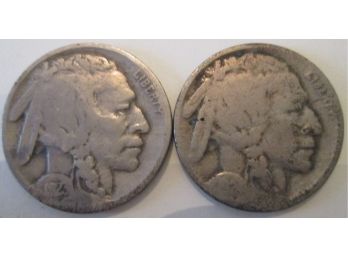 SET 2 COINS! 1923P & 1924P Authentic BUFFALO NICKELS $.05 United States