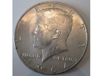 1964D Authentic KENNEDY SILVER Half Dollar $.50 United States
