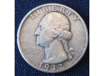 1932P Authentic WASHINGTON Quarter SILVER $.25 United States