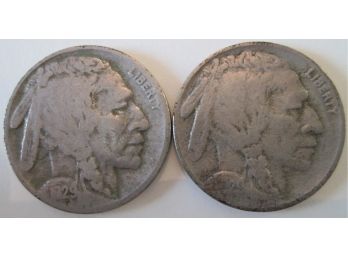 SET 2 COINS! 1929P & 1929S Authentic BUFFALO NICKELS $.05 United States