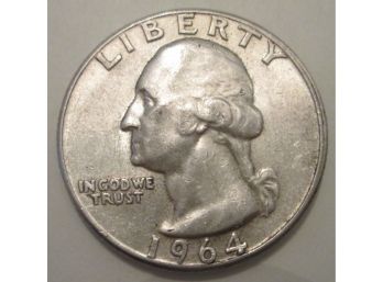 1964P Authentic WASHINGTON Quarter SILVER $.25 United States