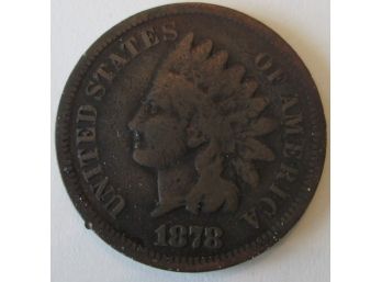 1878P Authentic INDIAN HEAD CENT $.01 United States