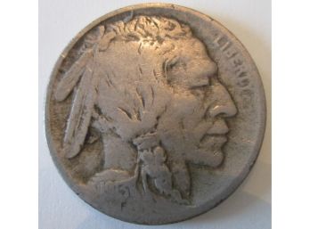 1913P FIRST YEAR Of Issue, Authentic BUFFALO NICKEL $.05 United States