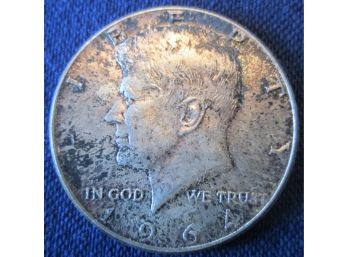 1964P Authentic KENNEDY SILVER Half Dollar $.50 United States