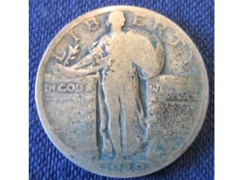 1929P Authentic STANDING LIBERTY Quarter $.25 United States